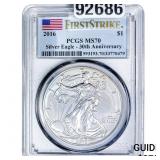 2016 Silver Eagle PCGS MS70 30th Anniversary
