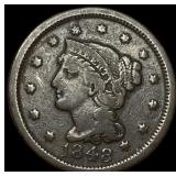 1848 Braided Hair Large Cent NICELY CIRCULATED