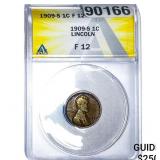 1909-S Wheat Cent ANACS F12