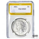 1921 Silver Peace Dollar PGA MS63