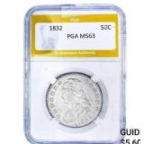 1832 Capped Bust Half Dollar PGA MS63