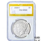 1926-S Silver Peace Dollar PGA MS64