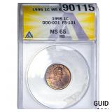 1995 Wheat Cent ANACS MS65 RB