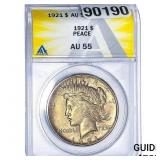 1921 Silver Peace Dollar ANACS AU55