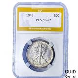 1943 Walking Liberty Half Dollar PGA MS67