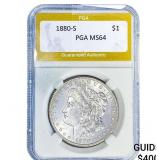 1880-S Morgan Silver Dollar PGA MS64