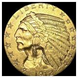 1912 Indian Head Half Eagle $5 Gold CLOSELY UNCIRC