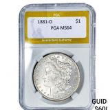 1881-O Morgan Silver Dollar PGA MS64