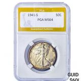 1941-S Walking Liberty Half Dollar PGA MS64