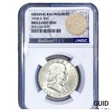 1958-D Franklin Half Dollar NGC BU Orig. Bag. Frag