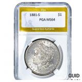 1881-S Morgan Silver Dollar PGA MS64