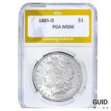 1885-O Morgan Silver Dollar PGA MS66