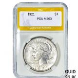 1921 Silver Peace Dollar PGA MS63