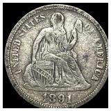 1891-O Silver Dime LIGHTLY CIRCULATED