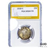 1918-S Standing Liberty Quarter PGA MS64 FH