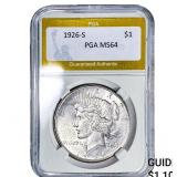 1926-S Silver Peace Dollar PGA MS64