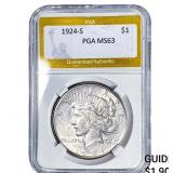 1924-S Silver Peace Dollar PGA MS63