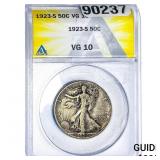 1923-S Walking Liberty Half Dollar ANACS VG10