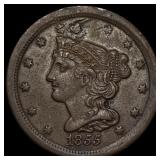 1855 Braided Hair Half Cent HIGH GRADE