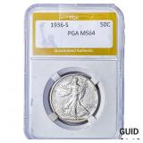 1936-S Walking Liberty Half Dollar PGA MS64