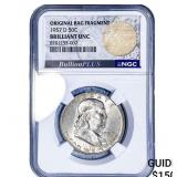1957-D Franklin Half Dollar NGC BU Orig. Bag Frag.