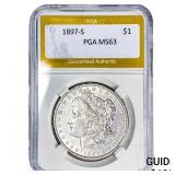 1897-S Morgan Silver Dollar PGA MS63