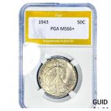 1943 Walking Liberty Half Dollar PGA MS66+