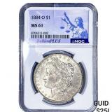 1884-O Morgan Silver Dollar NGC MS61