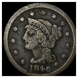 1846 Braided Hair Large Cent LIGHTLY CIRCULATED