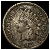 1863 Copper-Nickel Indian Head Cent NEARLY UNCIRCU