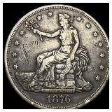 1876 Silver Trade Dollar NEARLY UNCIRCULATED