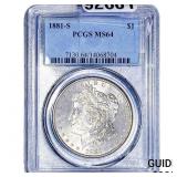 1881-S Morgan Silver Dollar PCGS MS64