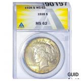 1928 Silver Peace Dollar ANACS MS62