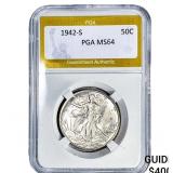 1942-S Walking Liberty Half Dollar PGA MS64