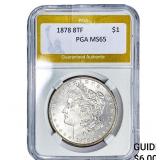 1878 8TF Morgan Silver Dollar PGA MS65