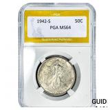 1942-S Walking Liberty Half Dollar PGA MS64