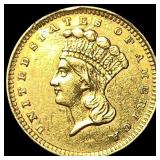 1856 Gold $1 Indian Head Type 2 CLOSELY UNCIRCULAT