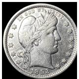 1893 Silver Barber Quarter CHOICE AU