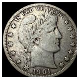 1901-S Silver Barber Half Dollar NEARLY  UNCIRCUL