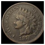 1874 Indian Head Cent NEARLY UNCIRCULATED