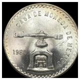 1980 Mexico Silver 1 Onza (33.625g .925 Silver) GE