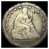 1860-O Silver Seated Liberty Quarter LIGHTLY CIRCU
