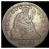 1847 Seated Liberty Quarter LIGHTLY CIRCULATED