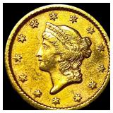 1853 Gold $1 Liberty Head ABOUT UNCIRCULATED