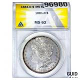 1881-O Morgan Silver Dollar ANACS MS62
