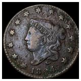 1824 Coronet Head Large Cent LIGHTLY  CIRCULATED