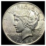 1924-S Silver Peace Dollar CLOSELY  UNCIRCULATED