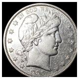1906-S Silver Half Dollar Barber CLOSELY UNCIRCULA