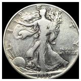 1938-D Silver Walking Liberty Half Dollar LIGHTLY