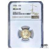 1926 Mercury Silver Dime NGC MS64 FB